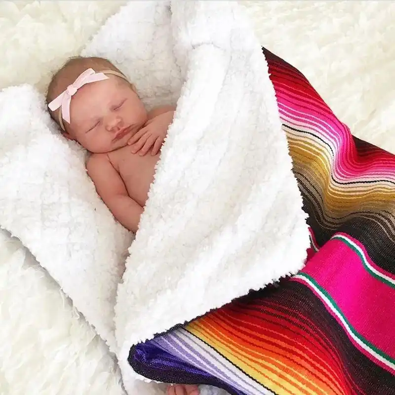 Mexicaine Style Americain Fait Main En Coton Epaissir Arc En Ciel Couverture Sieste Bebe Couverture Maison Tapisserie Voyage Avion Tricot Enfants Couvertures Aliexpress