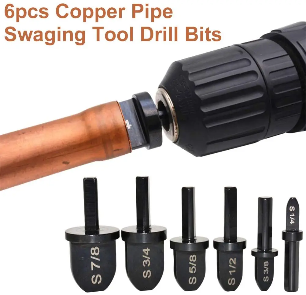 5/6pcs Swaging Tool Drill Bit Set Tube Expanders Air Conditioner Copper