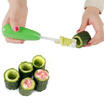 

4pcs/set Multifunction Vegetable Spiral Cutter Meat Filling Tool Plastic Tomato Eggplant Cutter Kitchen Gadgets WB1773
