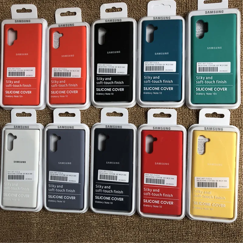 

Original Samsung Galaxy note10/10Pro Case Bottom Closed Silky Silicone Cover Soft-Touch Full Protective For Galaxy note10/10+