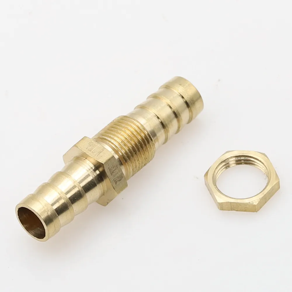 15040-6-6 Brass Bulkhead Straight Hose Adaptor Hosetail 6mm 1 2 6mm Hosetail 