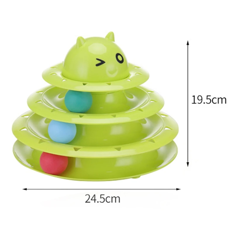 Забавная интерактивная игрушка для питомцев кошка красочная 3/4 слойная пластиковая башня треки игрушка с шариками для IQ Traning
