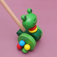 Детские нажатия смешные игрушки мультфильм животное игрушка тележка ходунки деревянная игрушка тележка s толкатель Корзина Игрушки (лягушка) Детские нажатия смешные игрушки мультфильм животное игрушка тележка ходунки деревянная игрушка тележка s толкатель Корзина Игрушки (лягушка)