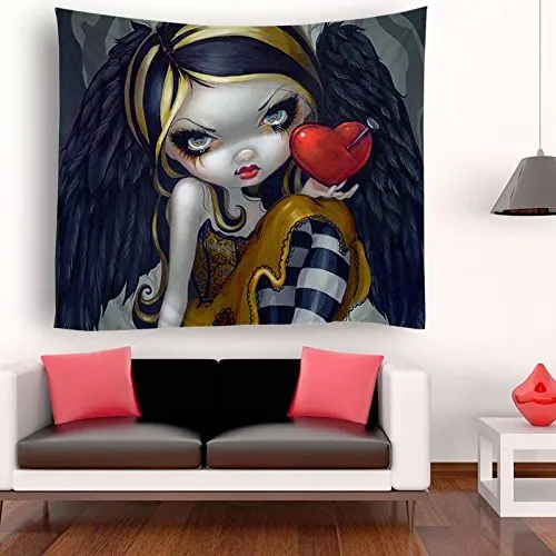 

Gotik Gothic Women Girl Love Heart Tapestries Art Hippie Bedroom Living Room Dorm Wall Hanging