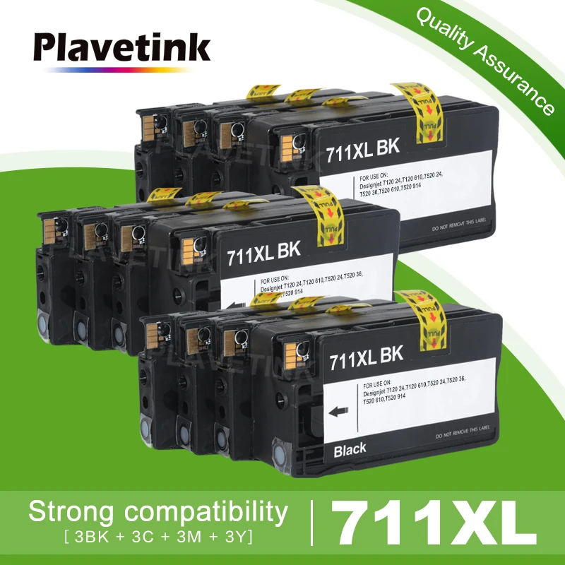 Plavetink 3 комплект 711 XL картридж с чернилами для принтера HP совместимый Designjet T120 24 610