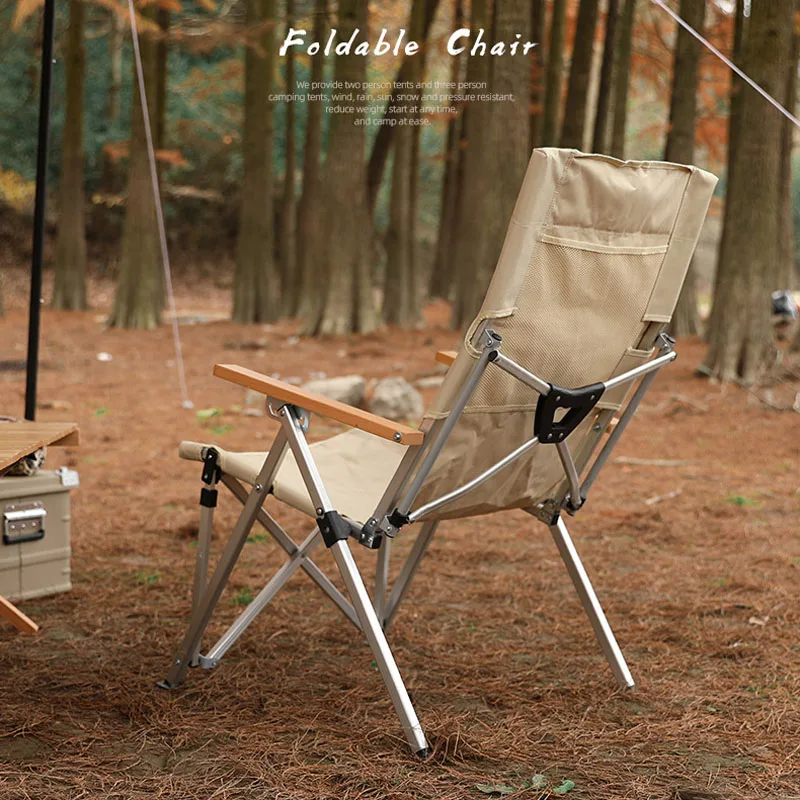 Outdoor Folding Chair Three-Speed Adjustable Long Back Chair outdoor camping recliner picnic beach Relaxation chair 3