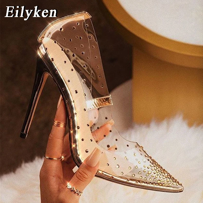Eilyken zapatos transparentes de Pvc para mujer, calzado Sexy con