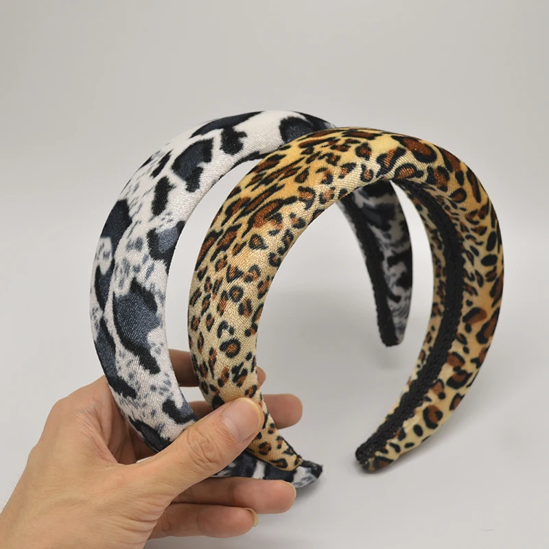 Leopard Thick Velvet Headband Women Wide Hairbands Girls Hair Accessories Fashion Head Band Hair Hoop Head Wraps Wholesale