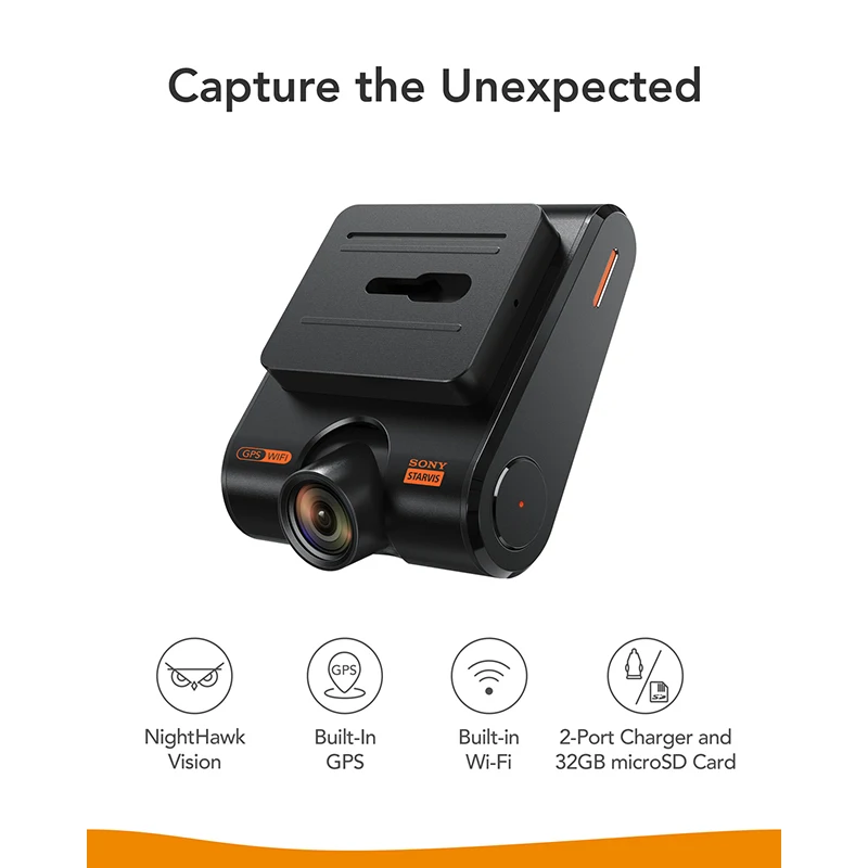 Anker Roav Dash Cam S1 Dashboard Camera with Sony Sensor Full HD 1080p NightHawk VisionBuilt-In GPS