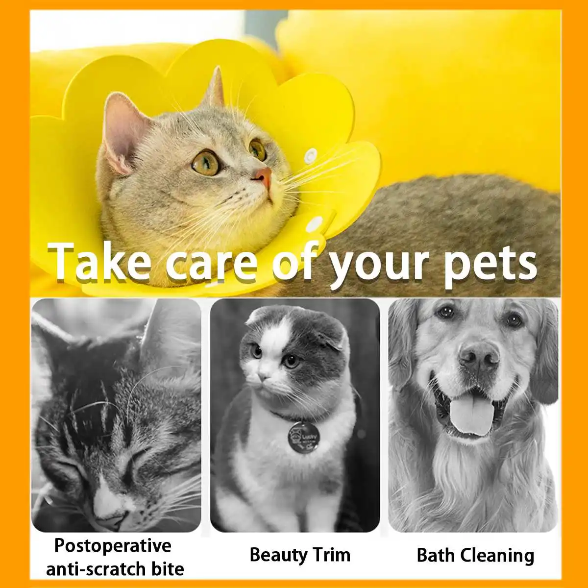 Cute Pet Protective Collars for Dogs Cats Wound Healing Protection Dog Cat Collars Anti-Bite Neck Cone Recovery Circle Cute Pet Protective Collars for Dogs Cats Wound Healing Protection Dog Cat Collars Anti-Bite Neck Cone Recovery Circle