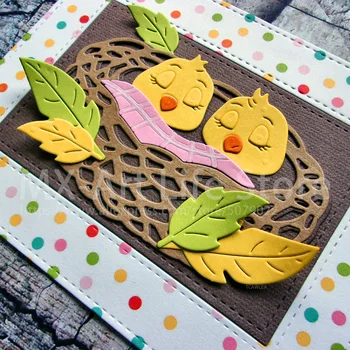 

2 Little Birds sleeping in birdhouse Metal Cutting Dies Animals Stencil For DIY Scrapbooking Cards Decorative