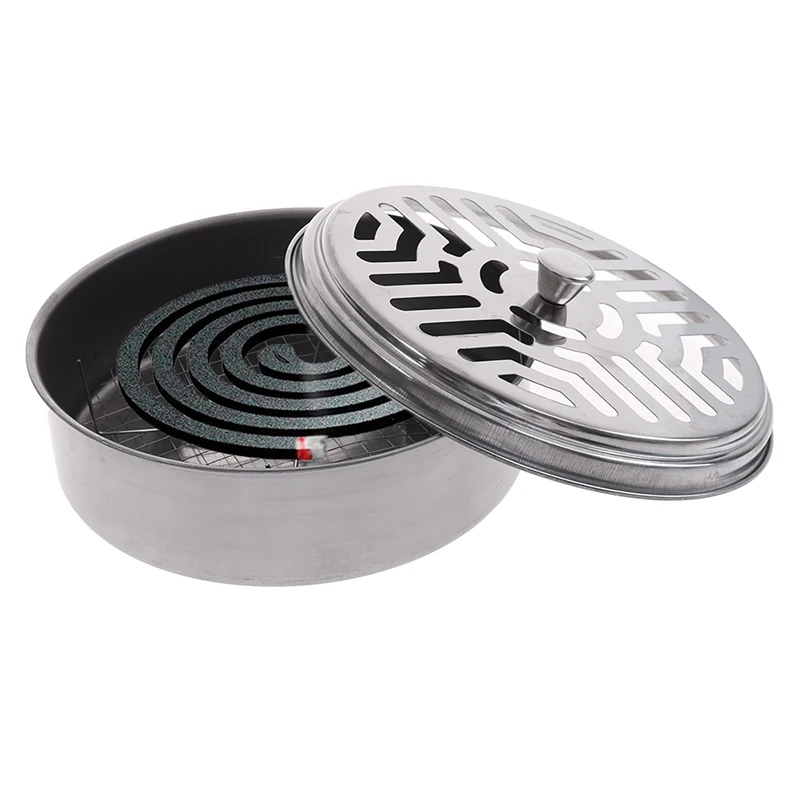 Mosquito Coil Holder Coil Incense Burner with Mesh Stand Camping GardenB *uXJCA 