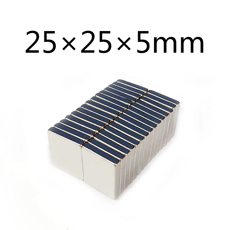 

3/6/10 pcs Super Strong N35 25*25*5 Cuboid Block Craft Rare 25 x 25 x 5 mm Earth Neodymium Magnetic Magnet Blocks