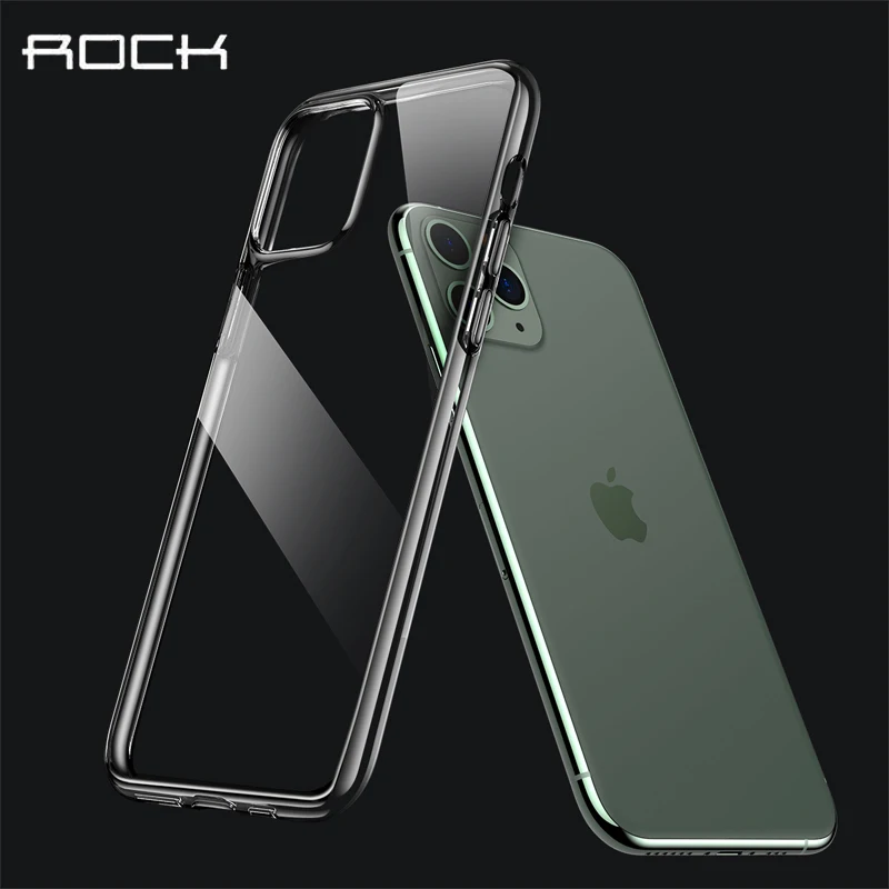Мягкий силиконовый чехол ROCK для iPhone 11 Pro сверхтонкие прозрачные мягкие чехлы HD