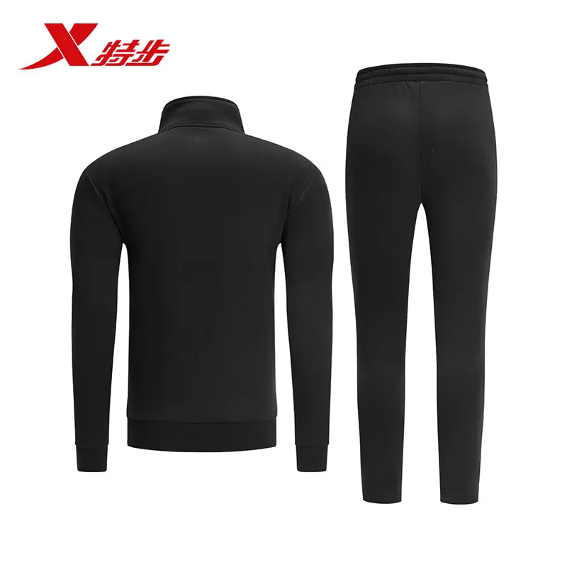 Xtep мужской спортивный костюм трикотажный Двухсекционный с длинными рукавами куртка ноги повседневные брюки 882329969571