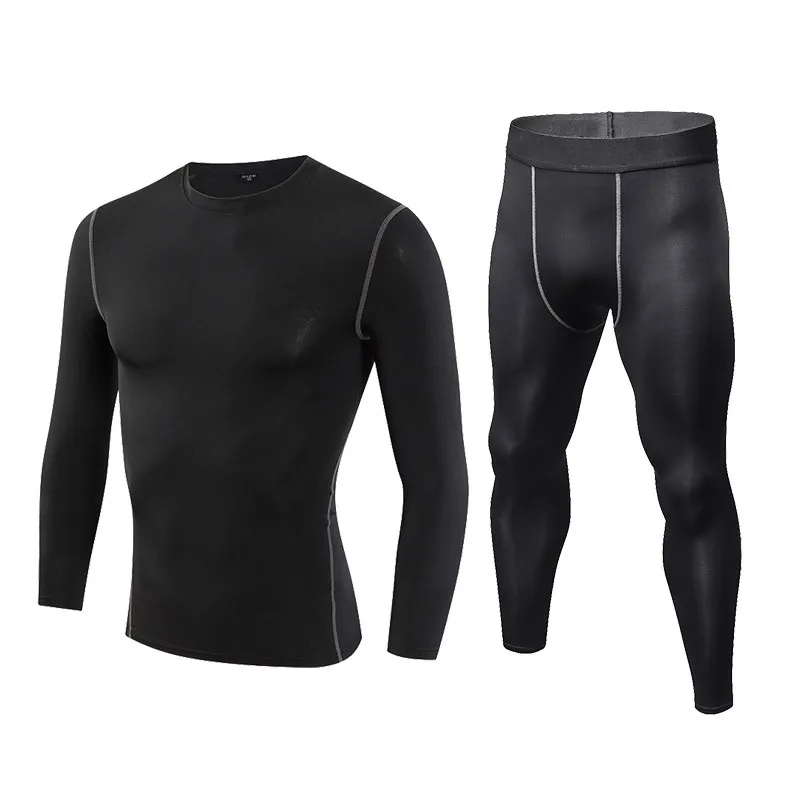 

Compression Base Layer Sports Set 2Piece Suits Summer Quick Dry Breathable Tight Running Sportswear For Men Gym Fitness Clothes