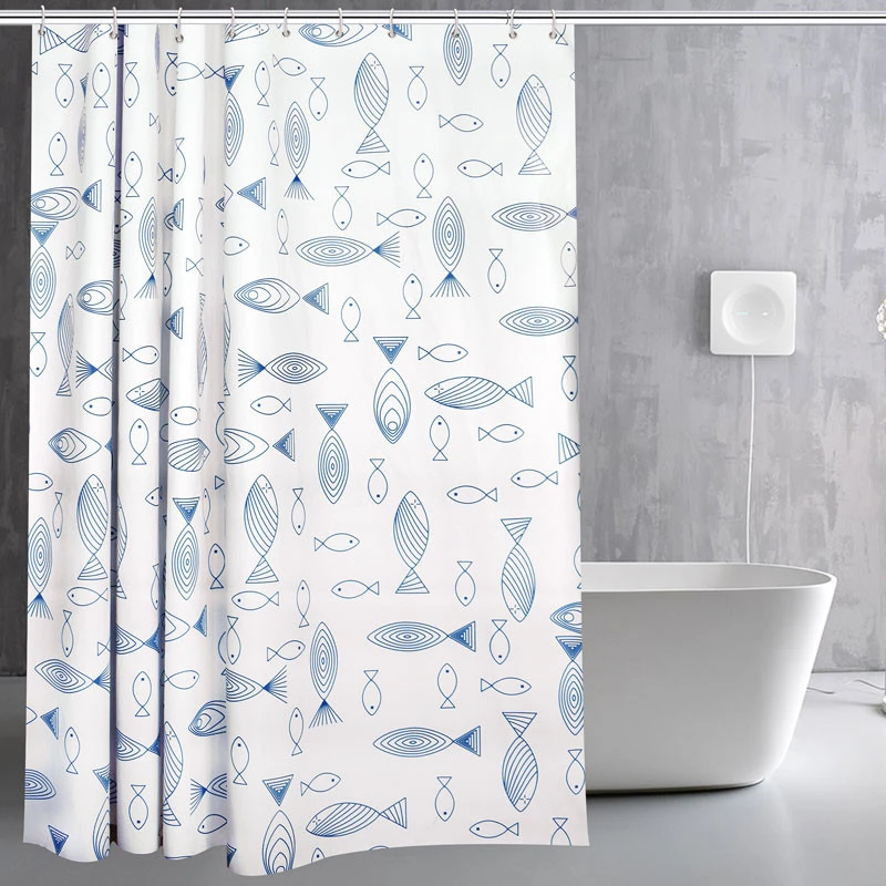 Curtains Cartoon Fish Printed Waterproof  Mildew Proof Bathroom Shower Curtain 
