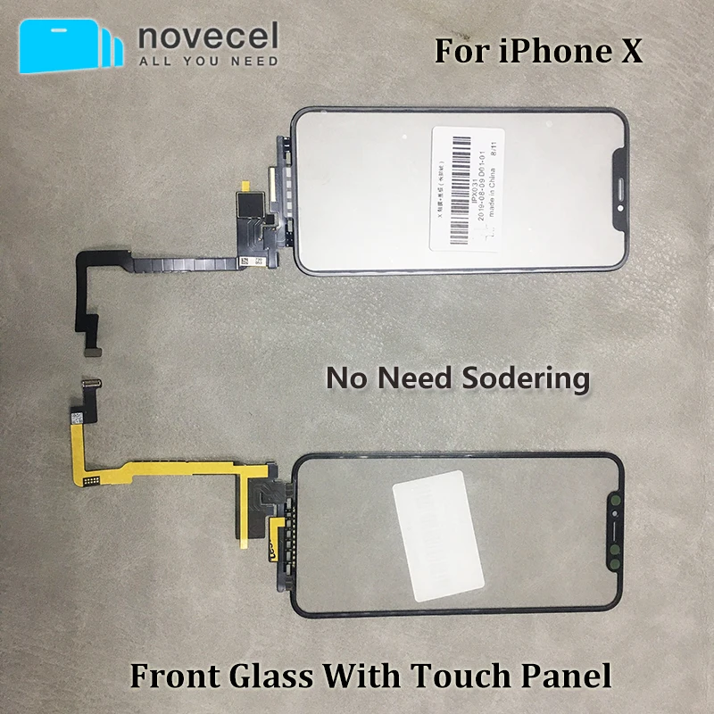 

Novecel Black Touch Screen with Extend Touch Flex Cable No Need Soldering for iPhone X Xsmax 11pro Max Replacement Parts