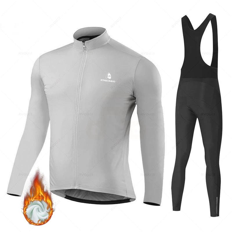 Etxeondo Wielertrui Team Bike Winter Thermische Fleece Lange Mouwen Set Ropa Ciclismo Fiets Triathlon Fietsen Set Bicycle
