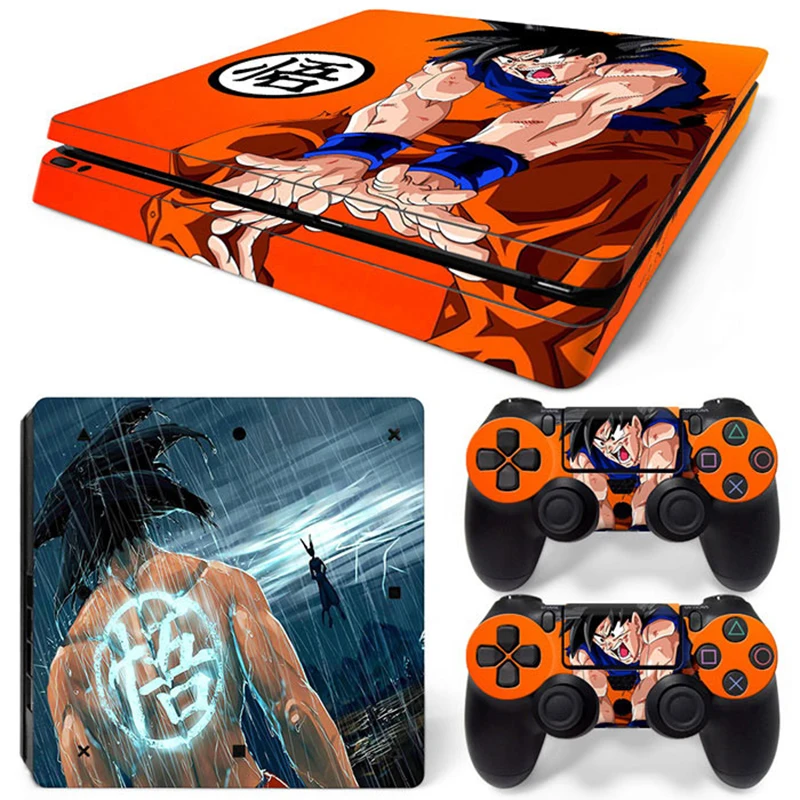 Hot Anime Goku Sticker Cover Wrap Protector Skin For Sony PS4 Slim Console & 2PCS Controller Skin Decal For PS4 Slim 