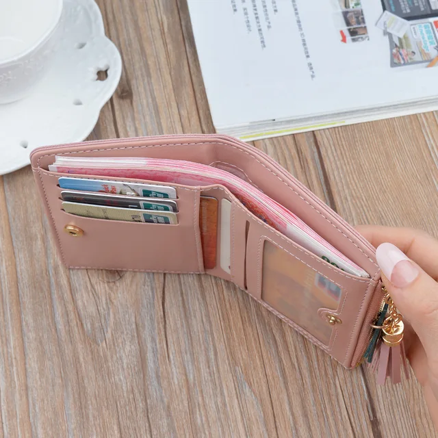 Wallet Short Women Wallets Zipper Purse Patchwork Fashion Panelled Wallets Trendy Coin Purse Card Holder Leather 4