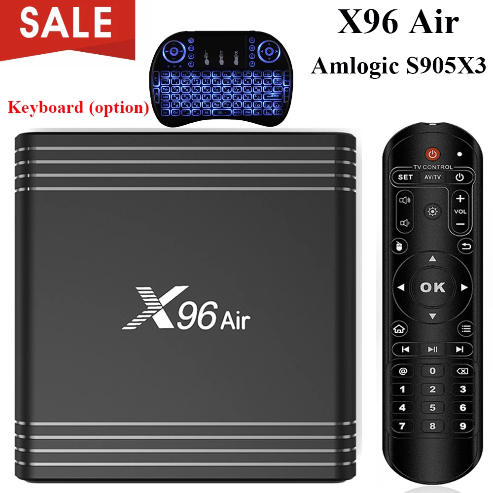 X96 Air Android 9,0 ТВ приставка Smart Amlogic S905X3 4 Гб 64 ГБ 32 ГБ WiFi медиаплеер Поддержка H.265 3D HDR10 8K 24 кадров в секунду Buletooth опция