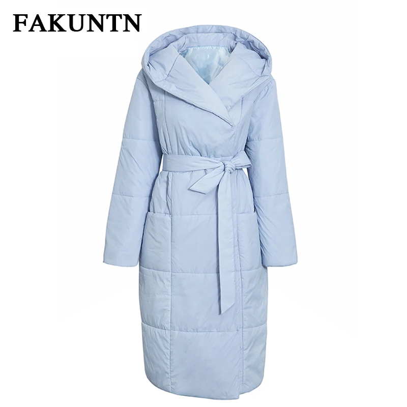 

Winter Long Parka Women Down Jackets Coat With a Belt Winter Clothing Women Puffer Jacket Casual Coat Thicken Warm Hooded Parker