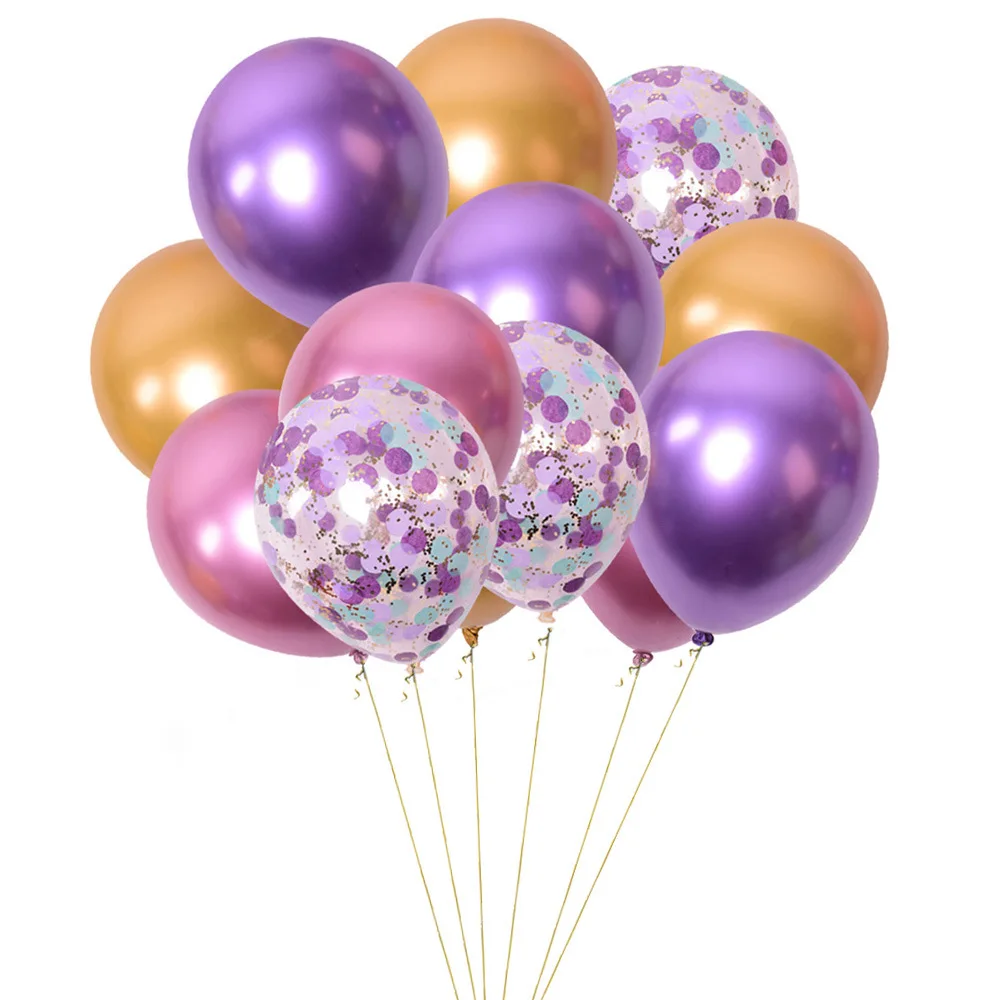 Amazon 12-Inch Metal Confetti Sequin Balloon Set Birthday Party Decoration Holiday Party Decorative