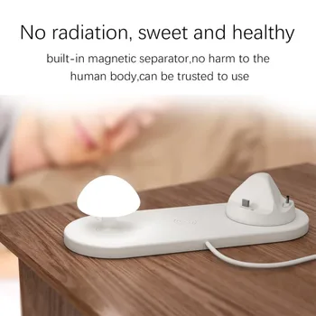 

2019 QI Wireless Charger with Night Lamp 10W Wireless Charging Pad for IPhone XS 8 7 6s Samsung S9 S8 Micro Type C Charger