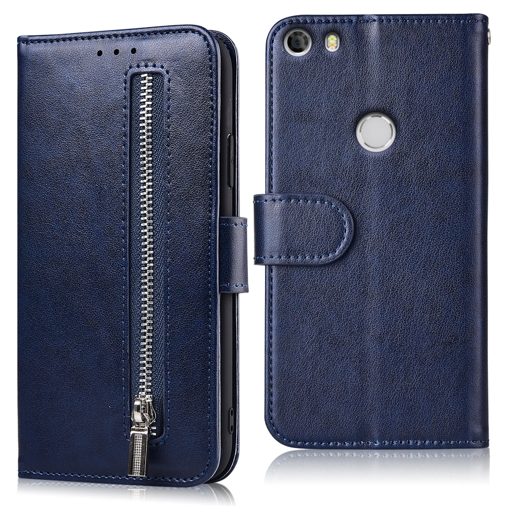 61zipper--Blue На Alcatel Idol 5 чехол на молнии роскошный кожаный кошелек чехол для Alcatel 6058D Coque для Coque Alcatel Idol 5 6058D откидная крышка - Цвет: 61zipper--Blue
