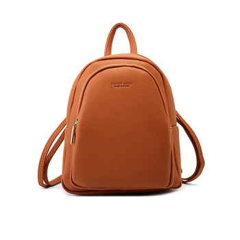

CS Fasion Women's Leather Backpack Mini Zipper Pocket Backpack attachable Shoulder Strape Large Capibility