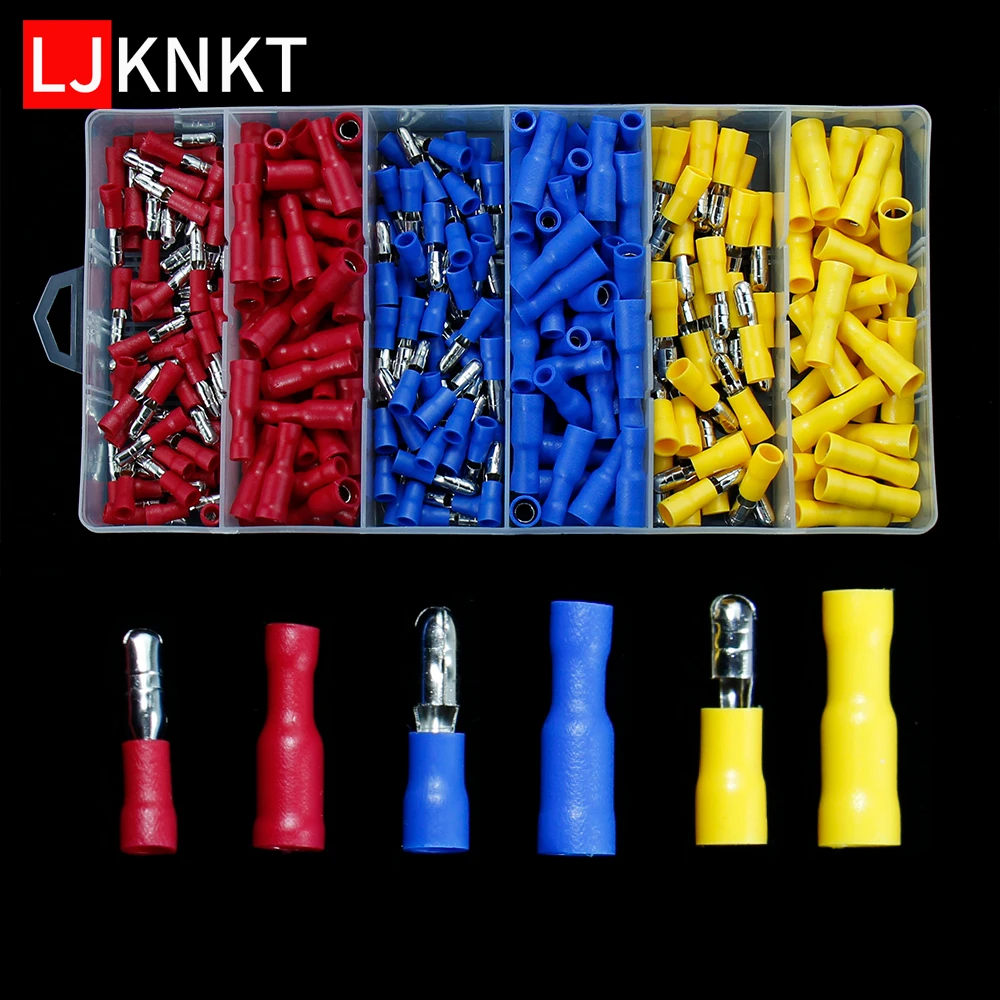 

Box Cold pressure bullet terminal safety insulation durable fast pluggable wire plug spring connector mixed Crimper 1.25/2/5.5