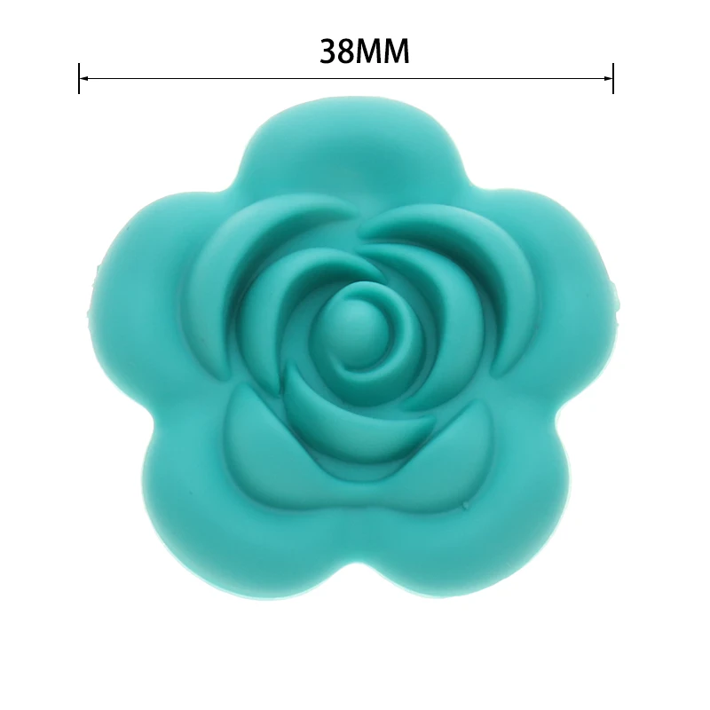 ATOB-50 개 실리콘 장미 구슬 물린 실리콘 젖니 펜던트 실리콘 구슬 Teether Diy 제품 완구 어린이 용