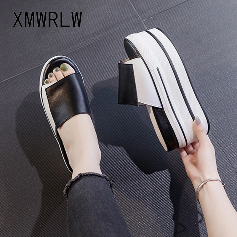 women's leather slippers rubber sole