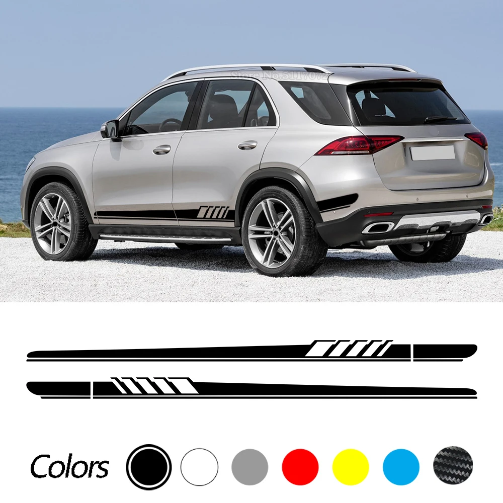 Комплект наклеек в полоску для Mercedes Benz GLE GLK ML Class AMG W164 W166 GLE350 GLE400 GLK350 ML350 2 шт. |