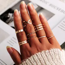 VKME Винтаж Твист золото серебро кольцо Набор Леди круглое кольцо женский костяшки модные свадебные ювелирные аксессуары