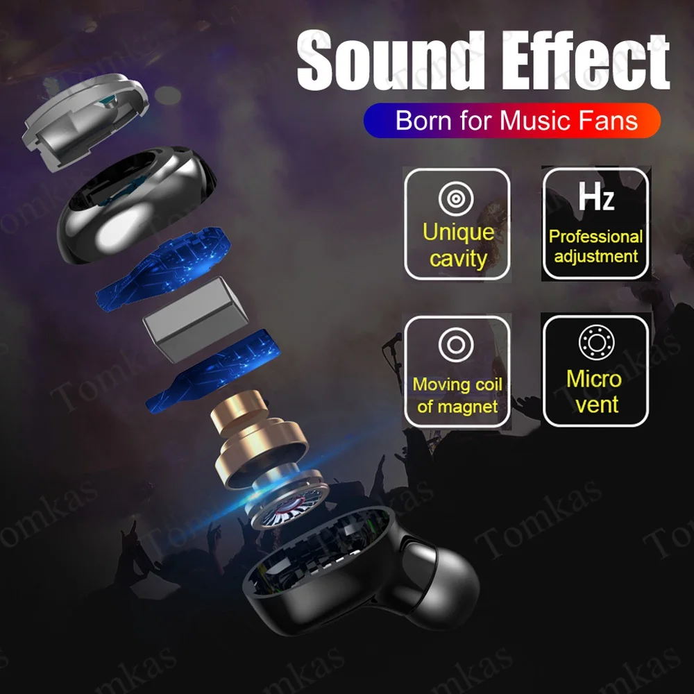 Wireless Headphone Bluetooth 5 0 TWS Wireless Bluetooth Earphones LED Sport Waterproof Earbuds With Mic Noise Cancelling Headset