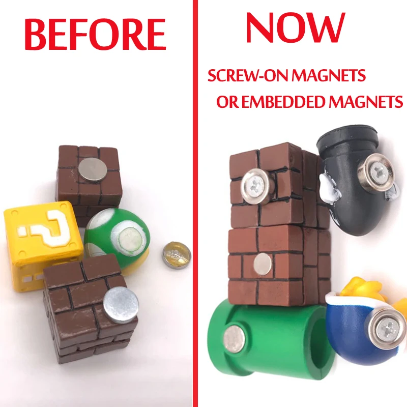 63 шт. 3D Супер Марио резиновые магниты на холодильник игрушки для детей предмет интерьера, украшение фигурки стены Марио магнитные пули кирпичи