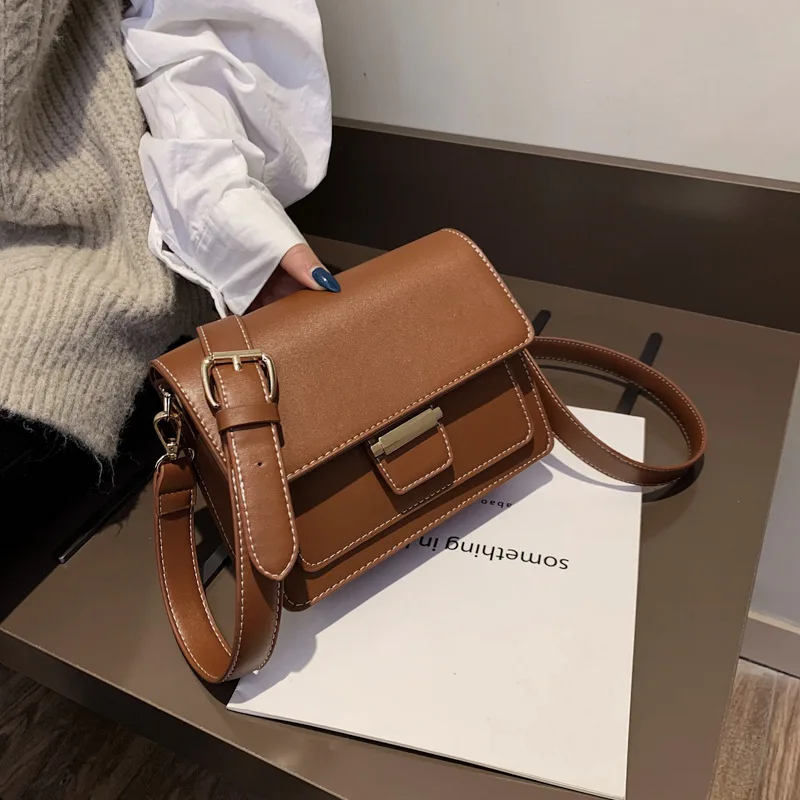 

INS Online Celebrity Black Bag Women's 2020 New Style Fashion Korean-style Textured Square Sling Bag Versatile Vintage Crossbody