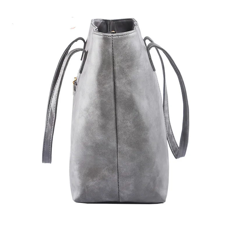 bag 2019 fashion women leather handbag brief shoulder bags gray /black large capacity luxury handbags tote bags design