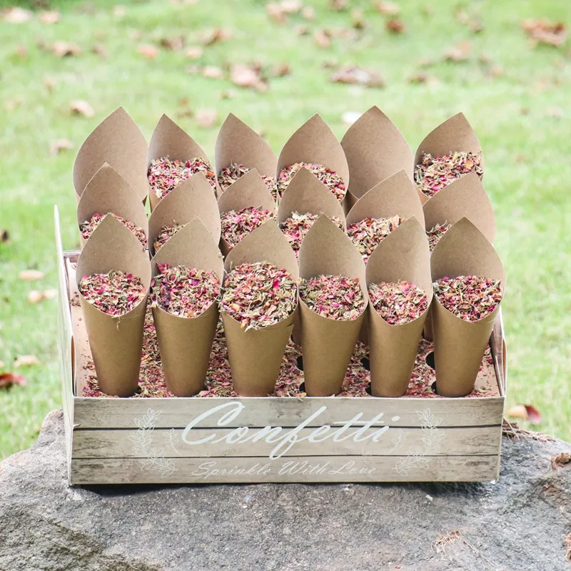 50pcs Papier Cône Portable pour Mariage - Support avec Plateau de Boîte Confetti et Porte-fleurs avec Anse - Blanc 50pcs Papier Cône Portable pour Mariage - Support avec Plateau de Boîte Confetti et Porte-fleurs avec Anse - Blanc