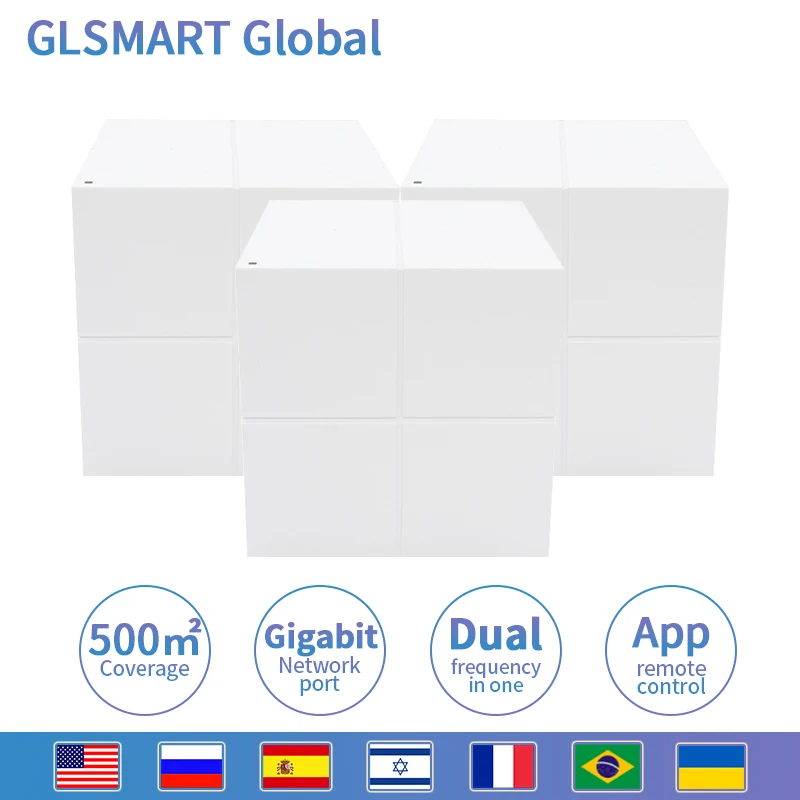 Wi Fi гигабитная система Nova Mesh GLMW6 с AC1200 двухдиапазонным покрытием беспроводного
