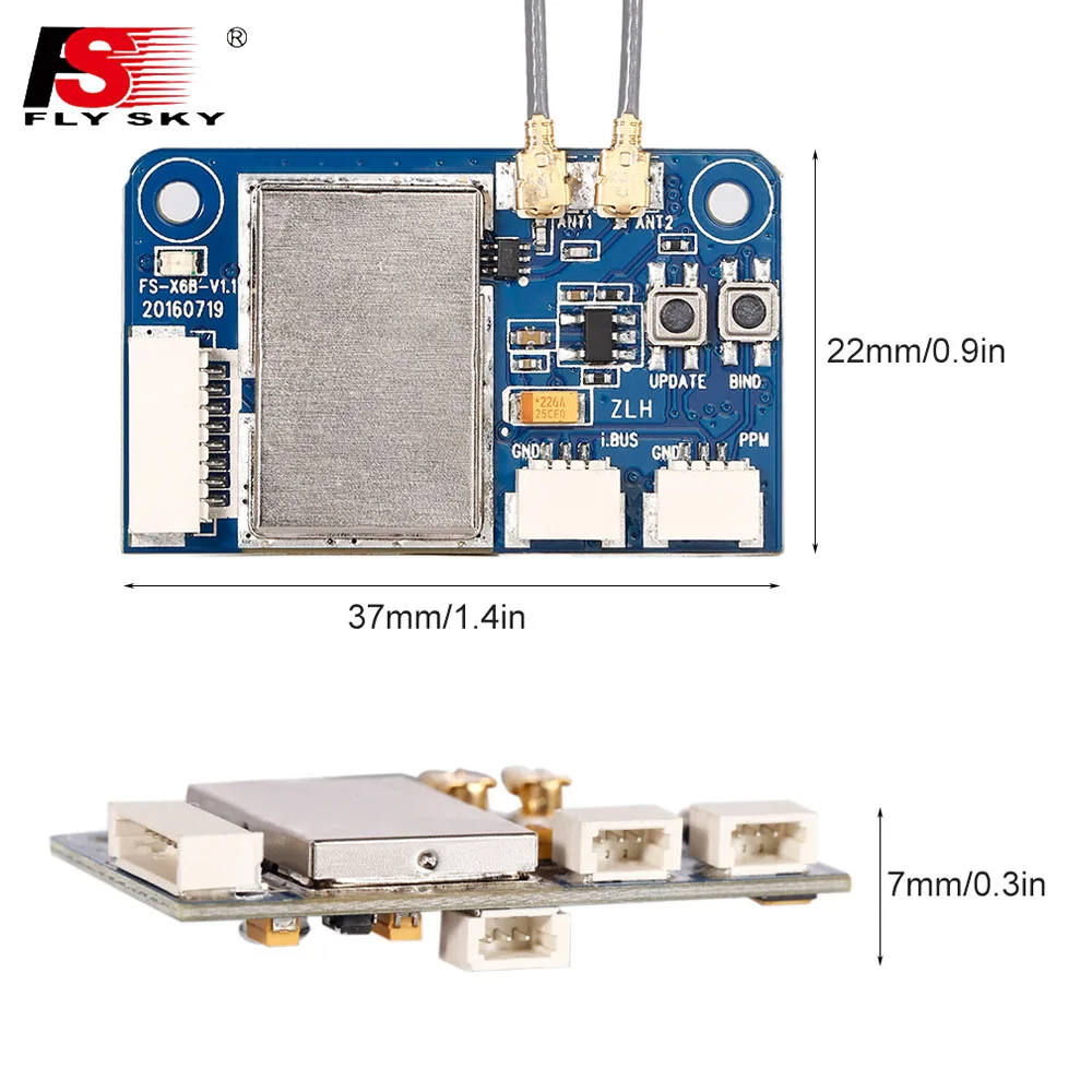 Приемник Flysky FS X6B 2 4G PPM i BUS 6CH совместимый с GT2E GT2G GT2F IT4S GT5 I4X I6 I6X I6S TH9A TM10 I8 I10|receiver
