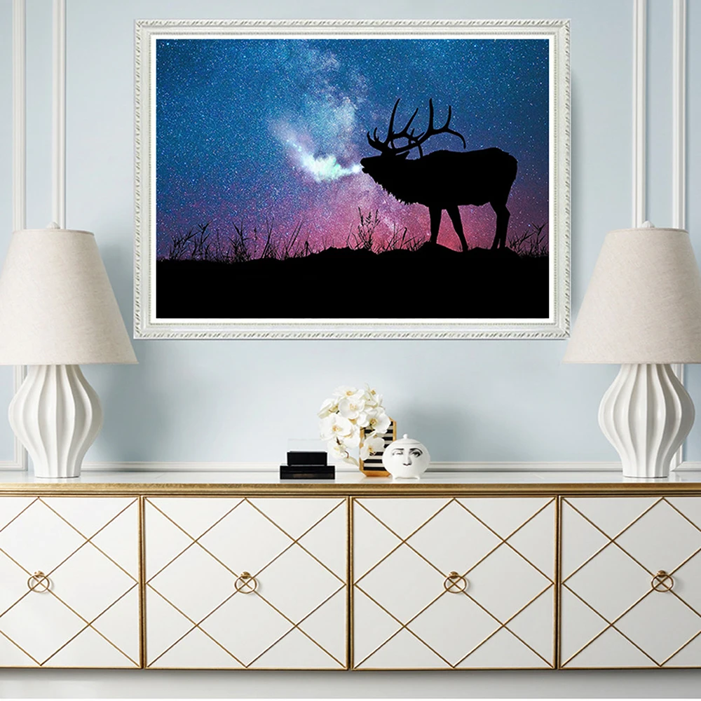 5D Сделай Сам стразы круглая Алмазная картина животное Wapiti лось вышивка мозаика