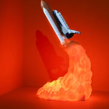 Lampe en forme de navette spatiale, modèle créatif, impression 3D pour les passionnés de l'espace, luminaire décoratif d'intérieur, idéal pour un bureau ou une Table, nouveau modèle de 2021