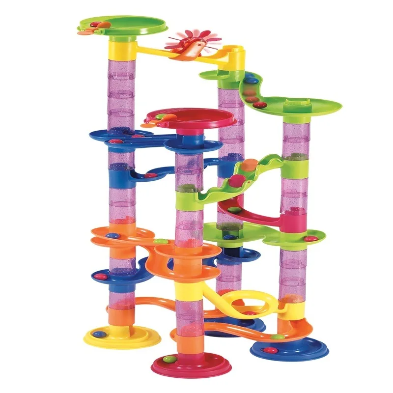 

Cross Border Early Childhood Educational Toy Railway Ball Bearing Building Blocks 3D Maze Pipeline DIY Assembled Building Blocks