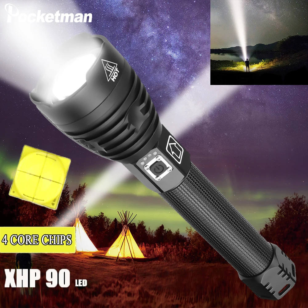 Самый мощный светодиодный светильник xhp90 26650 usb фонарь xhp70 xhp50 18650 перезаряжаемая