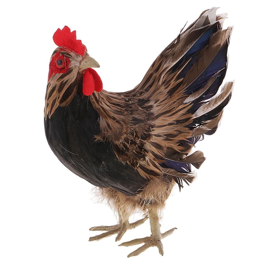 Lifelike Hen Model Farm Life Animal Ornament - Realistic Feather Chicken Figure for Decor