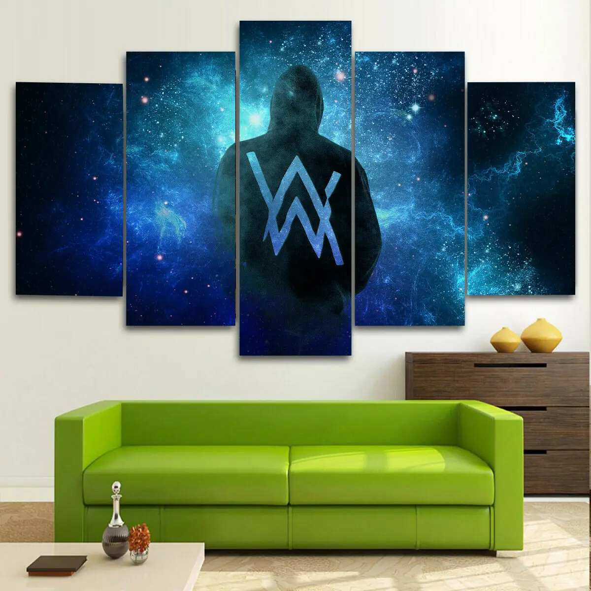 Affiches murales en toile avec Logo de DJ Alan Walker, 5 pièces, sans cadre  | AliExpress