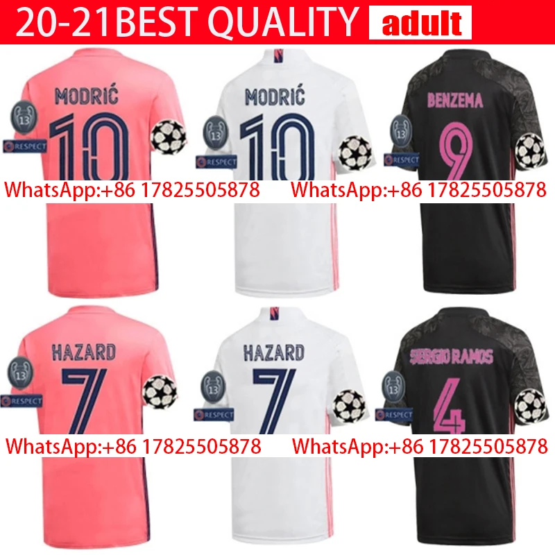 2020 tailandés mejor calidad 20-21 adulto Real mejor venta 2021 envío gratis Jersey de fútbol Madrid de camisa + parche